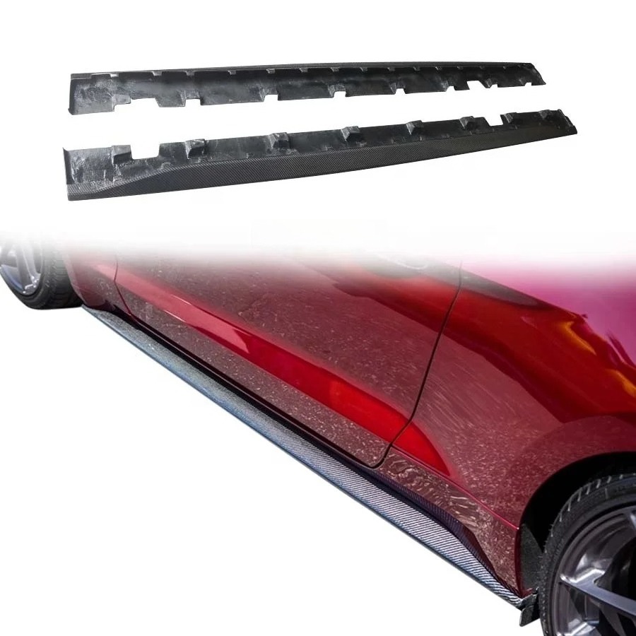Original Style Wet Vacuum Carbon Fiber Side Skirts for Mustang 2015-2023 New Condition Bolt-On Bumper Rocker Panels